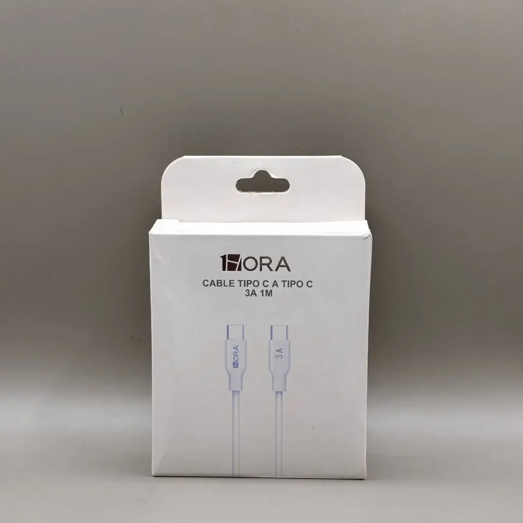 1HORA Cable Tipo C Tipo C 1M 3A (Negro)